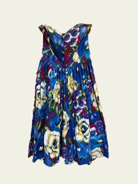 Colorful Floral Robbie Bee Vintage Strapless Dress